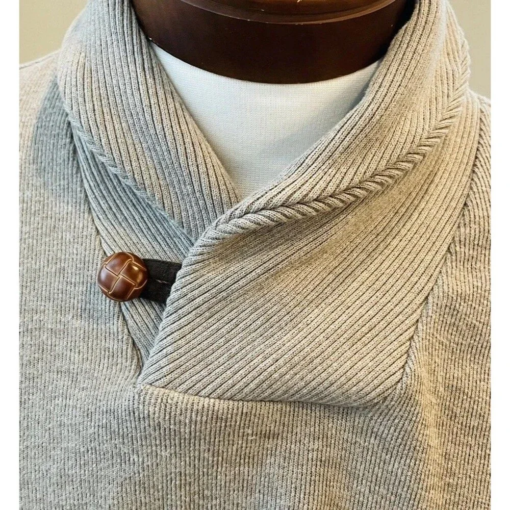 Tasso Elba Men’s Taupe Pullover Sweater Size XL Cotton Soft Preppy Luxury